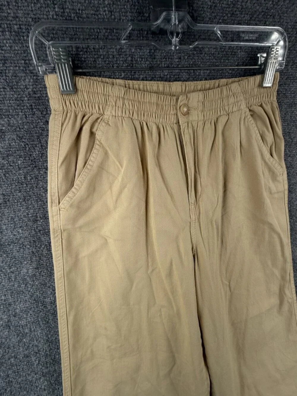 Polo Ralph Lauren Pants Women Beige Capri Size 16 Adult Cotton Elastic Waist